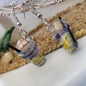Drink with lemon slices Dangle Earrings
